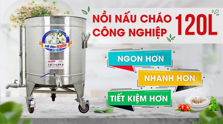 Nồi nấu cháo công nghiệp 120 lít NEWSUN Nồi nấu cháo công nghiệp 120 lít NEWSUN