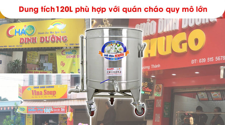 Phù hợp với các quán cháo, bếp ăn công nghiệp lớn Phù hợp với các quán cháo, bếp ăn công nghiệp lớn