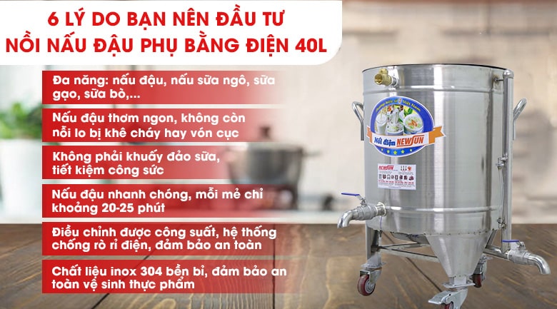 Lý do nên đầu tư sử dụng nồi nấu đậu phụ 40L Lý do nên đầu tư sử dụng nồi nấu đậu phụ 40L