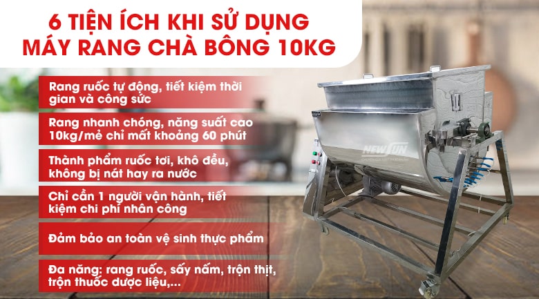 Tiện ích khi sử dụng máy rang chà bông 10kg