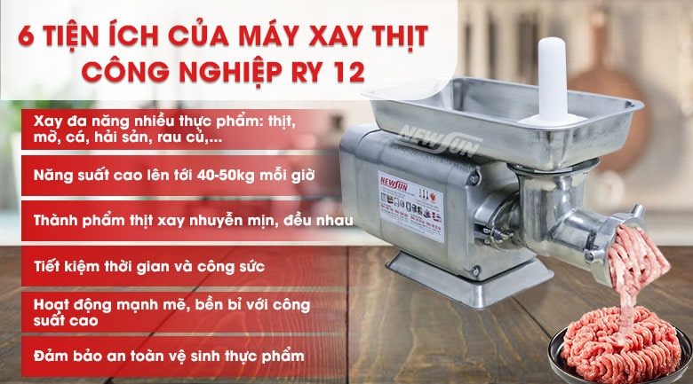 Tiện ích của máy xay thịt công nghiệp RY 12