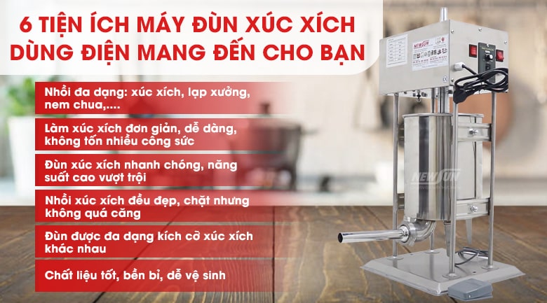 Tiện ích nhận được khi sử dụng máy đùn xúc xích dùng điện 15 lít