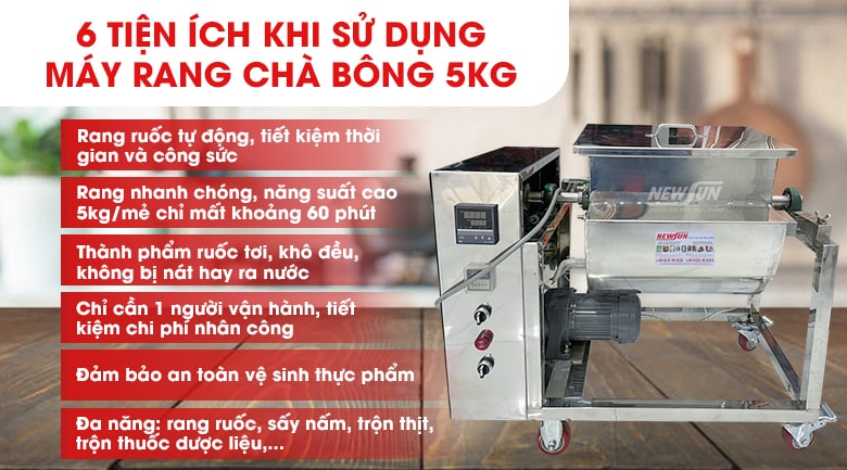 Tiện ích khi sử dụng máy rang chà bông 5kg
