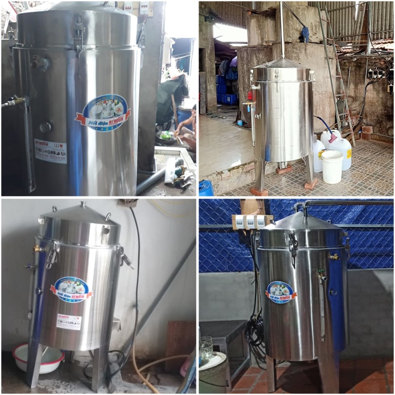 Khách hàng sử dụng nồi nấu rượu NEWSUN