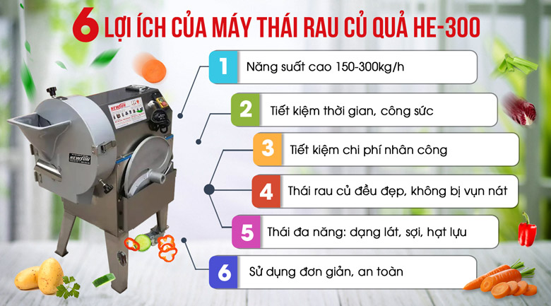 Lợi ích của máy thái rau củ quả HE300