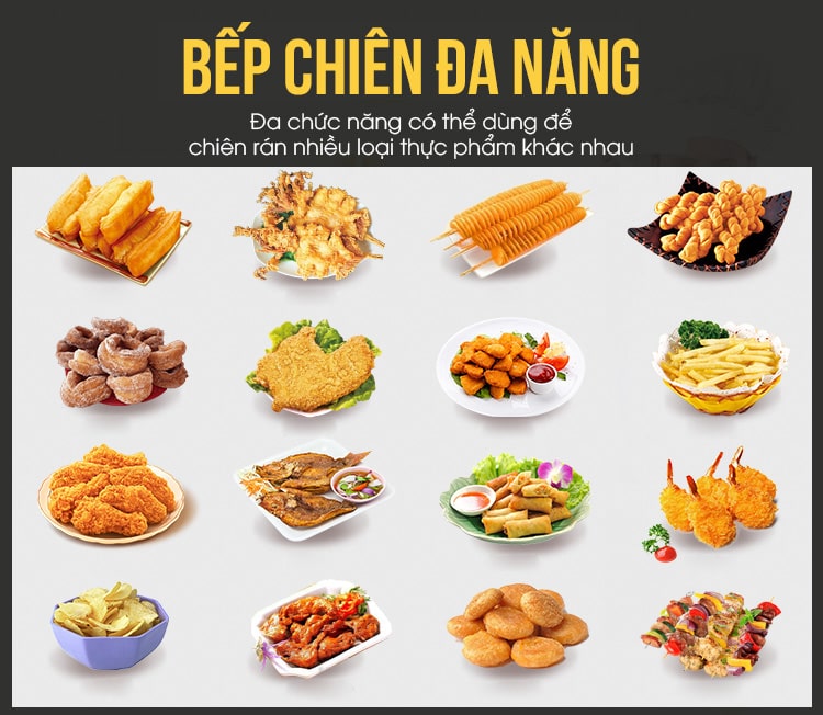 Chiên đa dạng thực phẩm