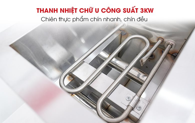 Chiên đồ ăn chín nhanh chóng với hệ thống thanh nhiệt chữ U công suất cao