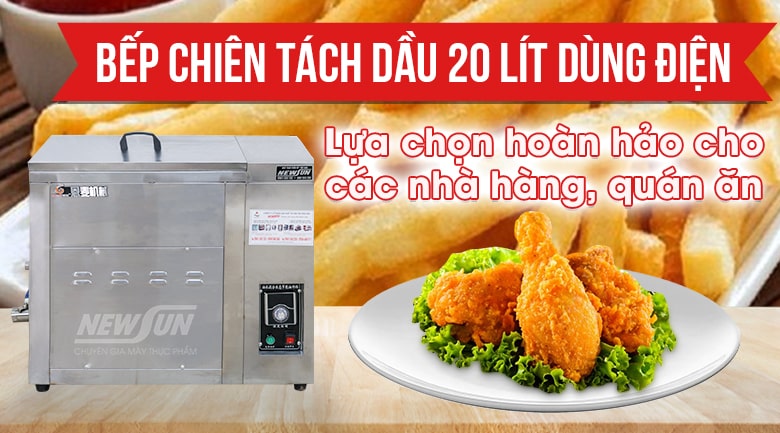 bếp chiên tách dầu 20L dùng điện bếp chiên tách dầu 20L dùng điện