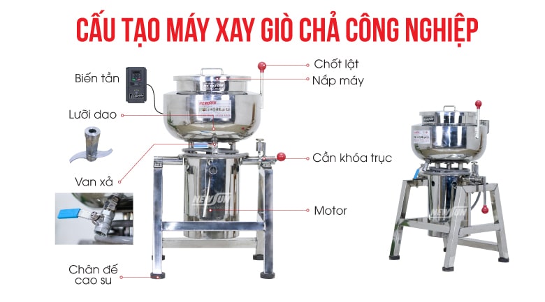 Cấu tạo máy xay giò chả công nghiệp Cấu tạo máy xay giò chả công nghiệp