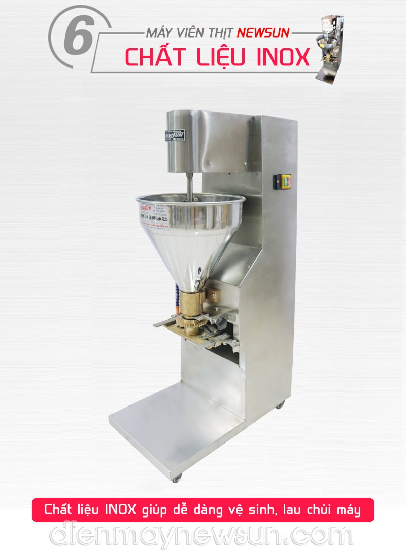 Máy tạo viên thịt 2 lớp bỏ đá được làm từ chất liệu inox cao cấp