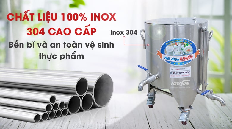Chất liệu inox 304 bền bỉ và an toàn vệ sinh