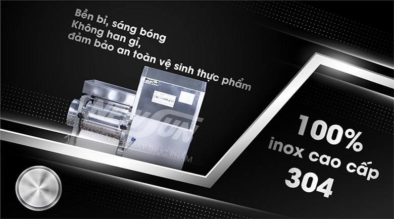 Chất liệu inox cao cấp, sáng bóng, bền bỉ và an toàn thực phẩm Chất liệu inox cao cấp, sáng bóng, bền bỉ và an toàn thực phẩm