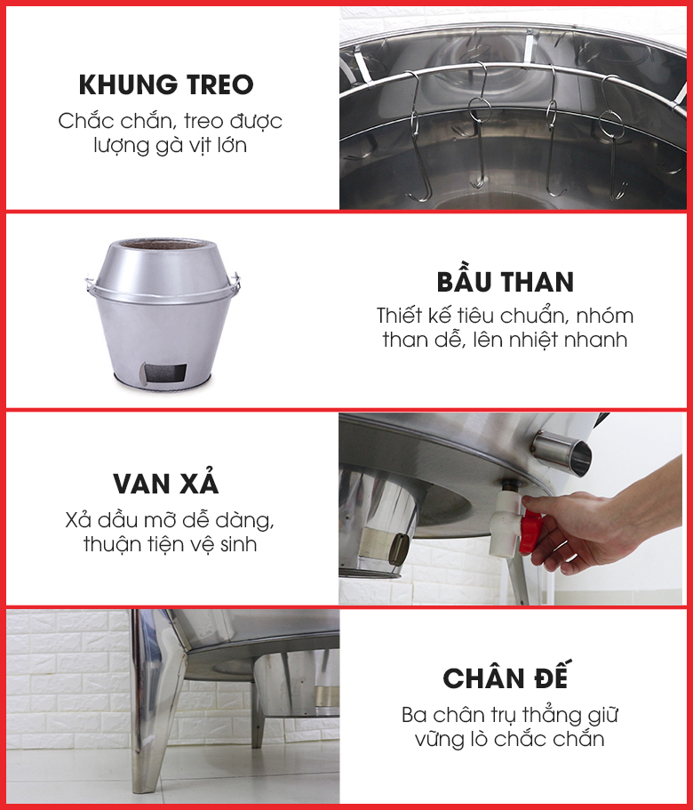 Các chi tiết lò được thiết kế tối ưu nhất Các chi tiết lò được thiết kế tối ưu nhất