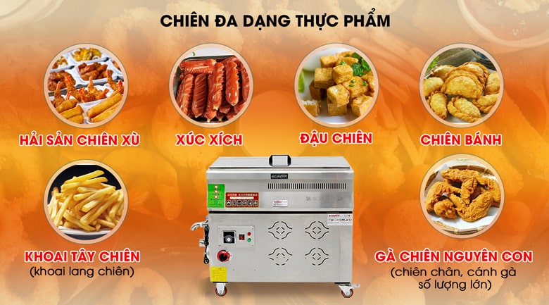 Chiên đa dạng thực phẩm không lẫn mùi Chiên đa dạng thực phẩm không lẫn mùi