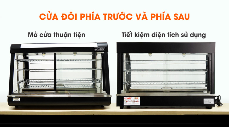 2 mặt kính trước và sau của tủ giữ nóng gà rán 60-2