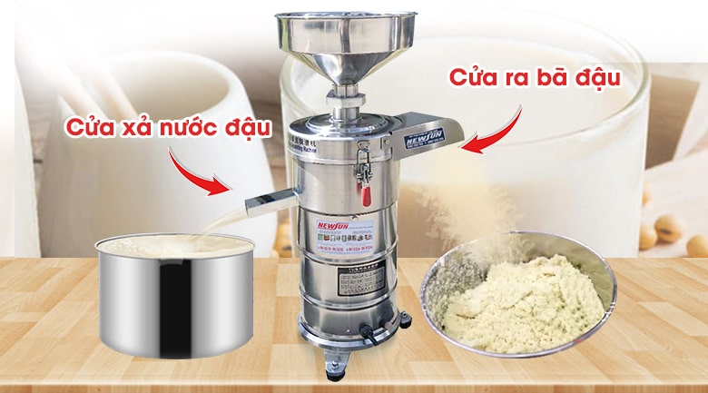 Cửa xả nước đậu và cửa ra bã đậu