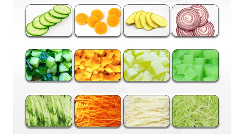 Thái cắt nhiều hình dạng khác nhau