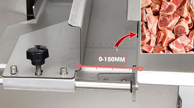 Điều chỉnh độ dày lát cắt từ 0-150mm Điều chỉnh độ dày lát cắt từ 0-150mm