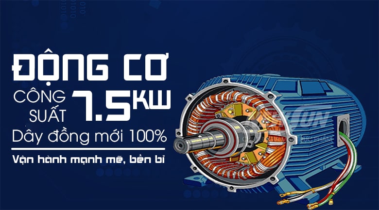Động cơ công suất cao cho năng suất vượt trội lên tới 1500kg/giờ Động cơ công suất cao cho năng suất vượt trội lên tới 1500kg/giờ