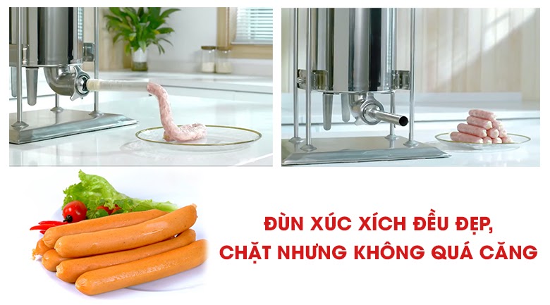 Thành phẩm nhồi đều đẹp, chặt nhưng không quá căng