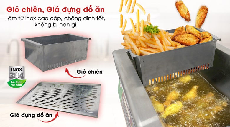 Giỏ chiên và giá đựng đồ ăn Giỏ chiên và giá đựng đồ ăn