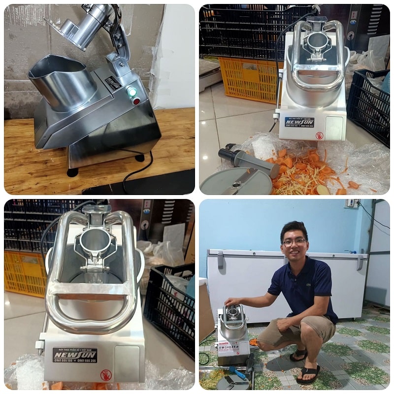 Khách hàng sử dụng máy thái rau củ