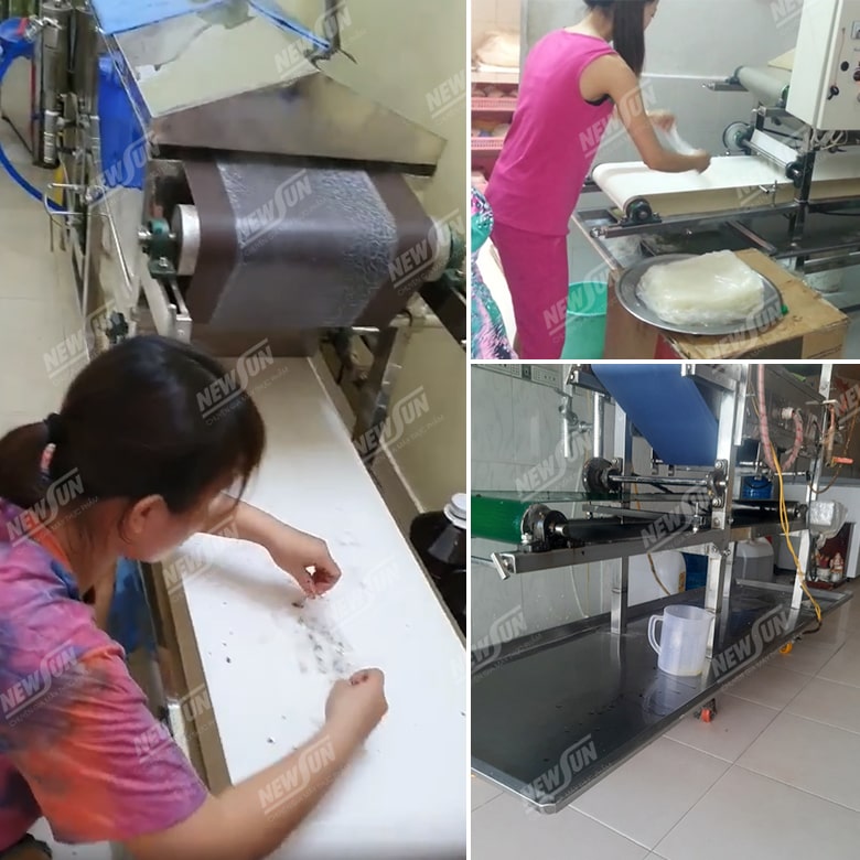 Khách hàng sử dụng máy tráng bánh cuốn tự động Khách hàng sử dụng máy tráng bánh cuốn tự động