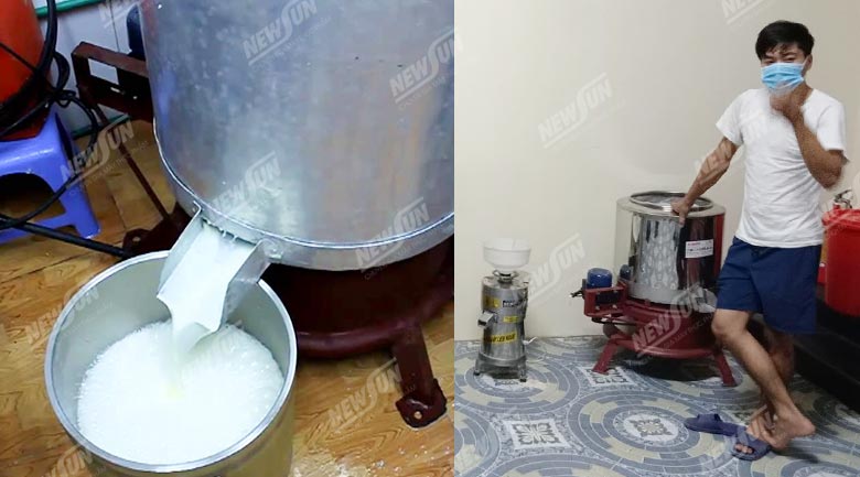 Khách hàng sử dụng máy vắt sữa đậu nành li tâm