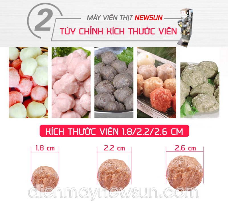 Đa dạng kích cỡ khuôn tạo viên phù hợp với nhu cầu