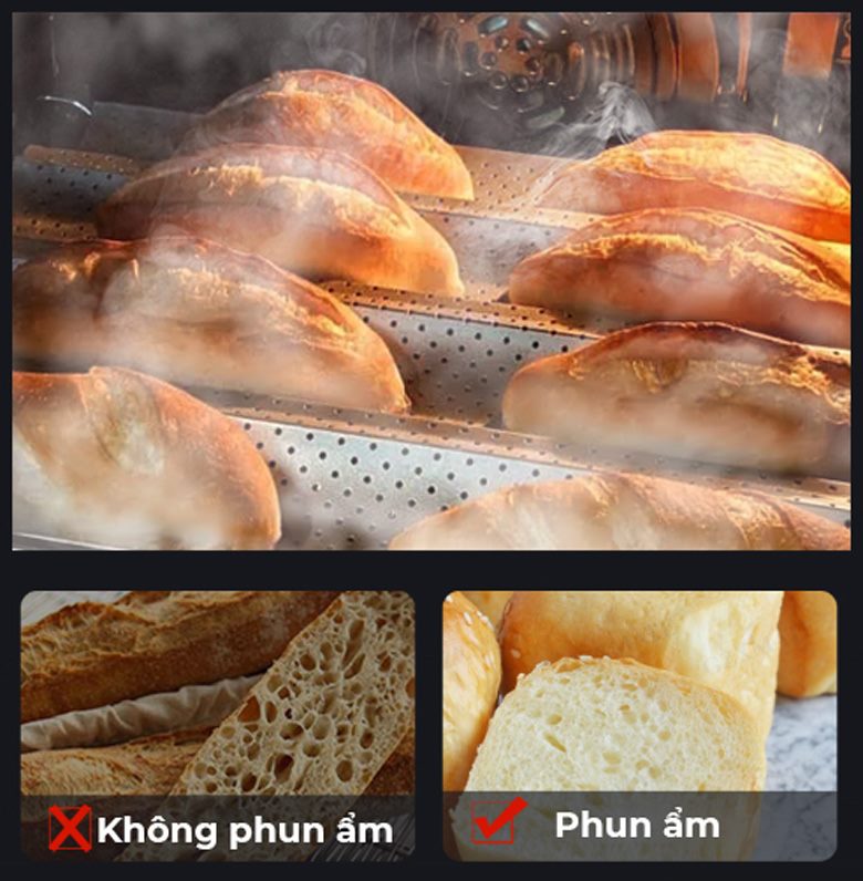 Hệ thống phun sương tự động, nướng bánh mì bông xốp