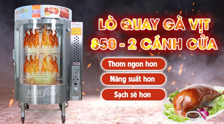 Lò quay gà vịt 850 2 cánh (dạng xoay)