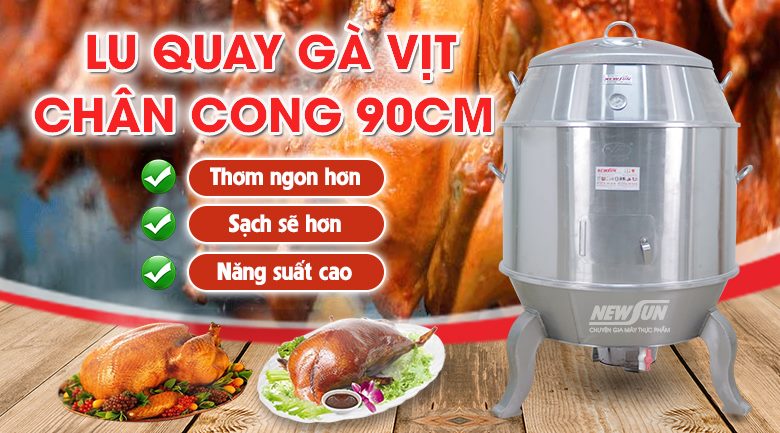 Lu quay gà vịt inox phi 90cm (chân cong) Lu quay gà vịt inox phi 90cm (chân cong)