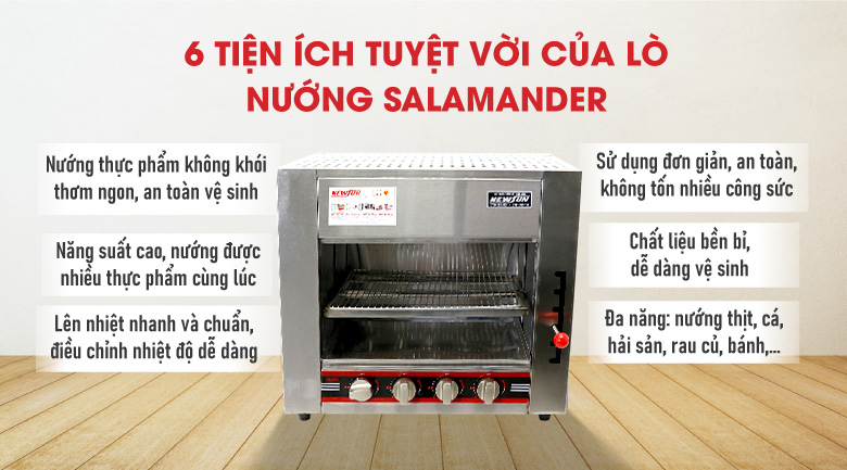 Tiện ích khi sử dụng lò nướng salamander Tiện ích khi sử dụng lò nướng salamander