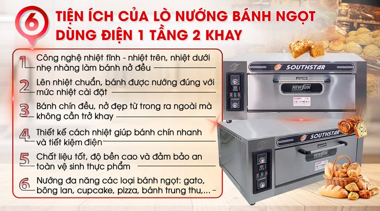 Lợi ích của lò nướng bánh ngọt dùng điện