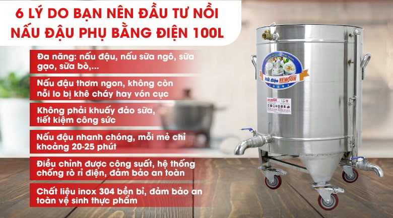 Những lợi ích bạn sẽ nhận được từ nồi nấu đậu bằng điện 100L Những lợi ích bạn sẽ nhận được từ nồi nấu đậu bằng điện 100L
