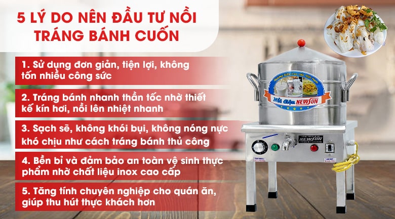 Lợi ích khi sử dụng nồi tráng bánh cuốn