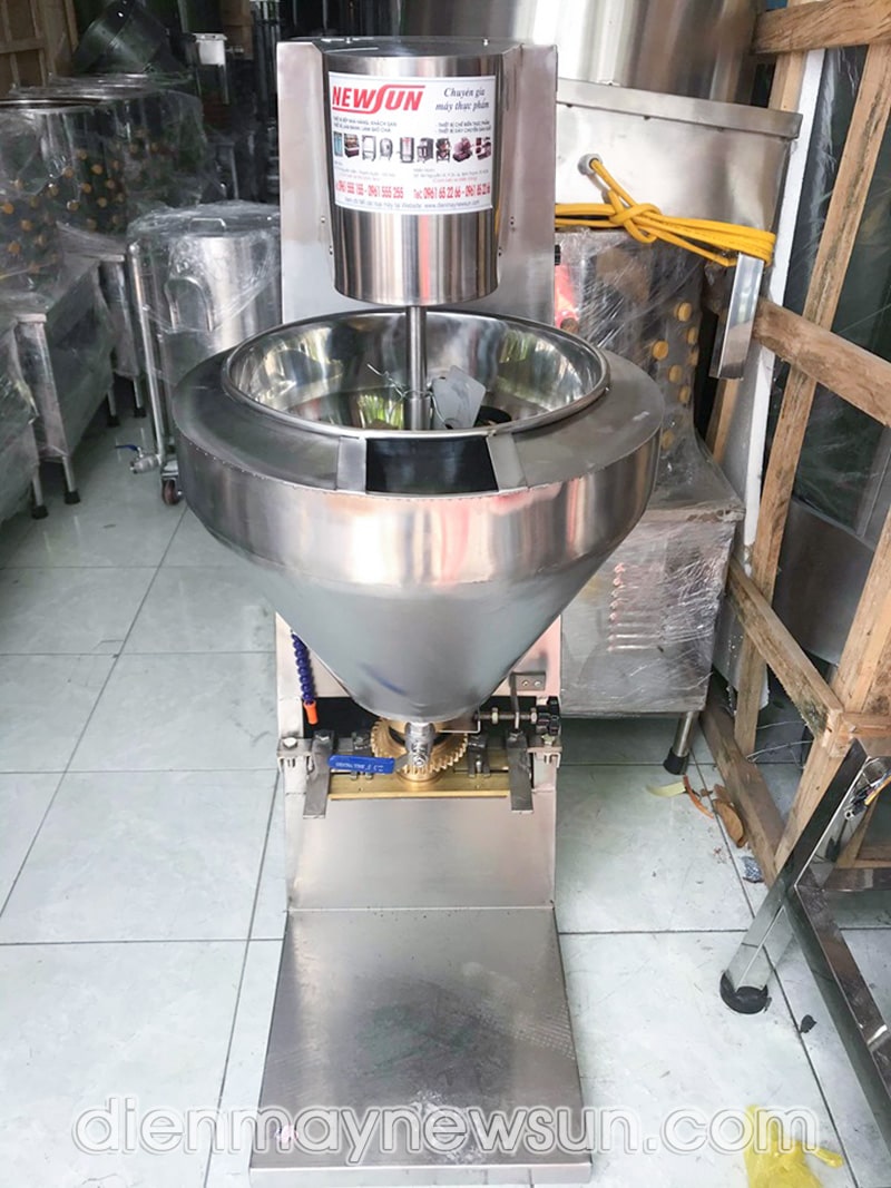 Cối chứa nguyên liệu 2 lớp inox và có khoang chứa đá lạnh ở giữa