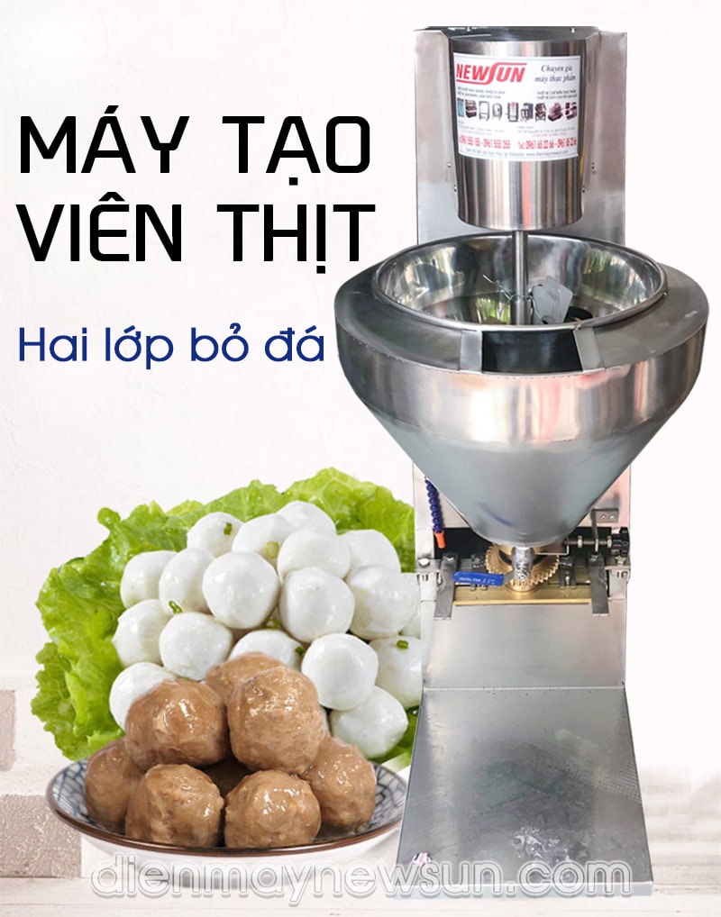 Máy tạo viên thịt 2 lớp bỏ đá NEWSUN