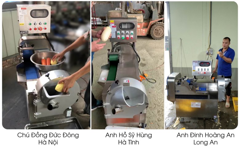 Khách hàng sử dụng máy cắt rau củ quả công nghiệp HE1000 Khách hàng sử dụng máy cắt rau củ quả công nghiệp HE1000