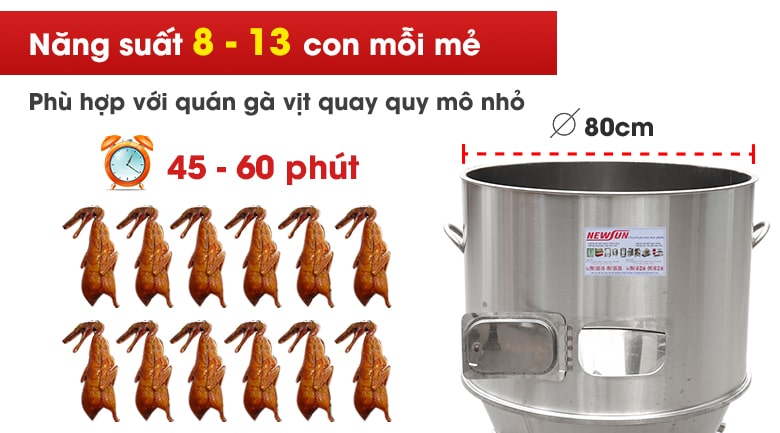 Năng suất 8-13 con/mẻ Năng suất 8-13 con/mẻ