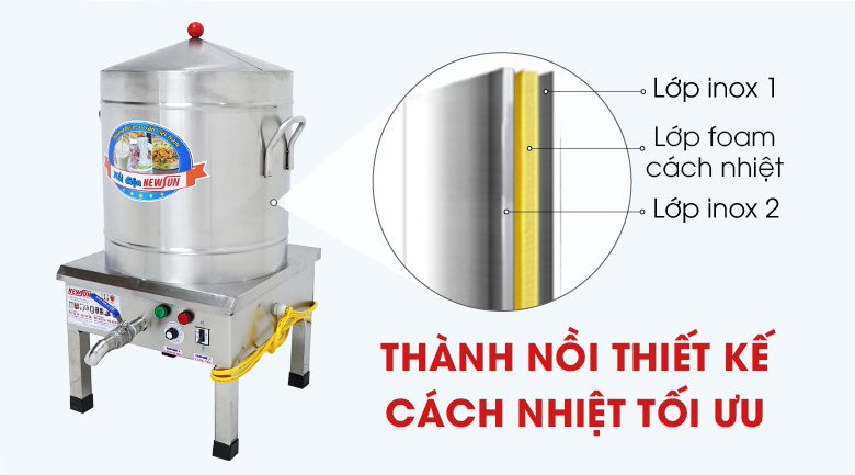 Giữ nhiệt tốt với thiết kế thành nồi 3 lớp cách nhiệt Giữ nhiệt tốt với thiết kế thành nồi 3 lớp cách nhiệt