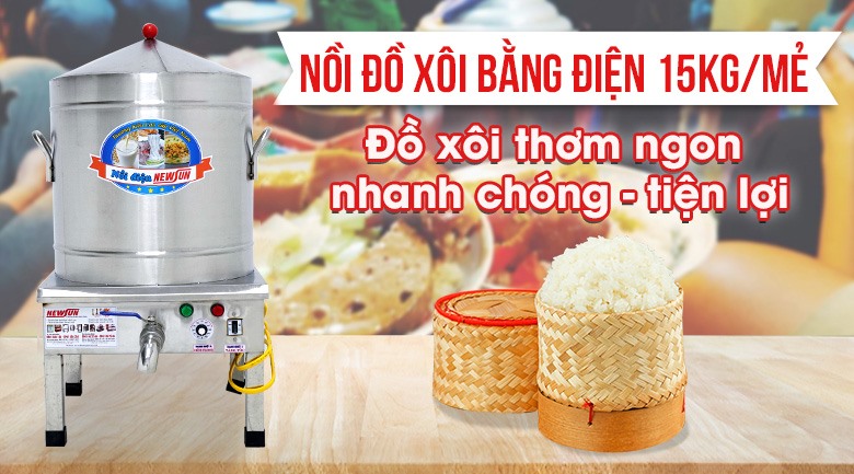 Nồi nấu xôi bằng điện 15kg/mẻ Nồi nấu xôi bằng điện 15kg/mẻ