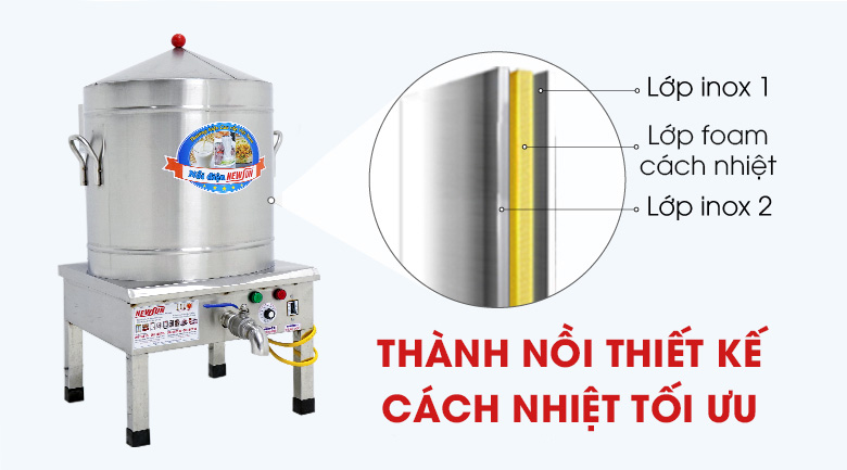 Giữ nhiệt tốt với thiết kế thành nồi 3 lớp cách nhiệt Giữ nhiệt tốt với thiết kế thành nồi 3 lớp cách nhiệt