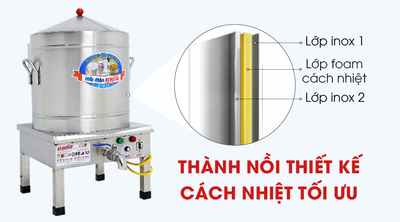 Giữ nhiệt tốt với thiết kế thành nồi 3 lớp cách nhiệt Giữ nhiệt tốt với thiết kế thành nồi 3 lớp cách nhiệt