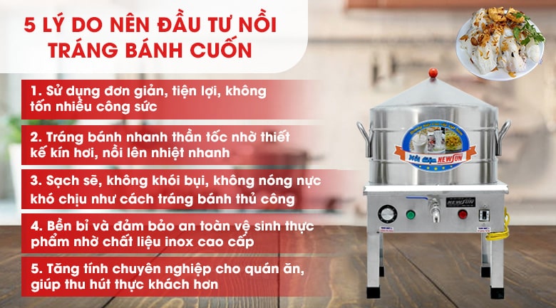 Vì sao nên sử dụng nồi tráng bánh cuốn điện 40cm?