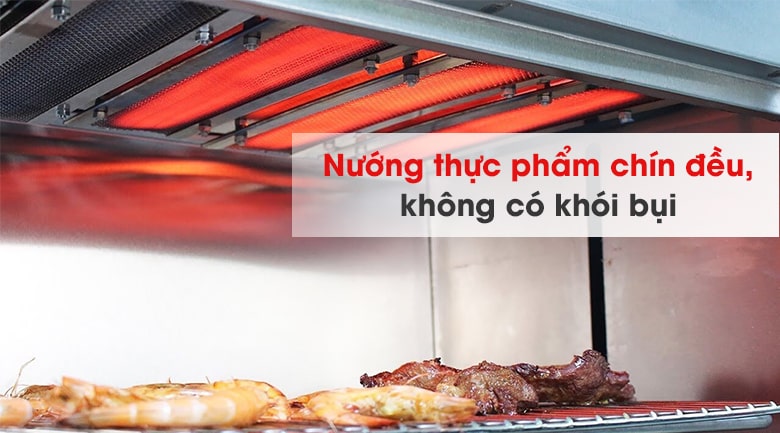 Nướng thực phẩm không khói, đảm bảo vệ sinh Nướng thực phẩm không khói, đảm bảo vệ sinh