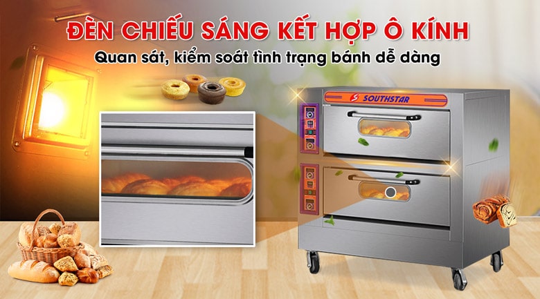 Cửa lò có ô kính nhỏ