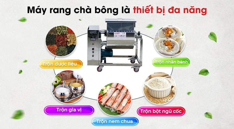 Máy sao ruốc sử dụng rang/sao khô đa năng nhiều loại thực phẩm