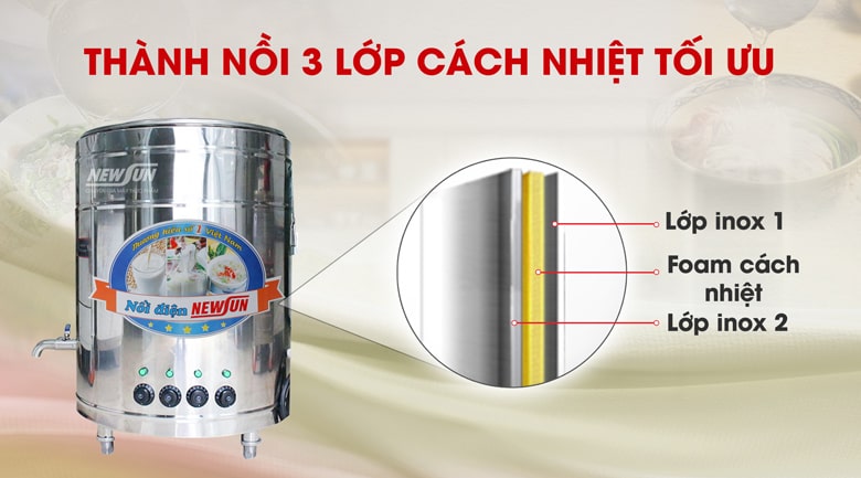 thành nồi 3 lớp cách nhiệt thành nồi 3 lớp cách nhiệt