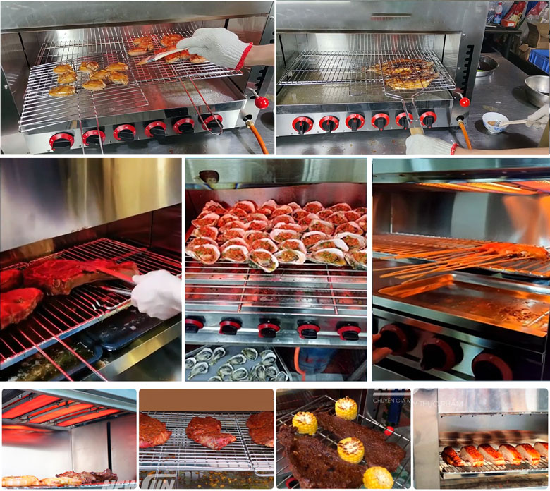 Hình ảnh thành phẩm thực tế Lò nướng Salamander NEWSUN Hình ảnh thành phẩm thực tế Lò nướng Salamander NEWSUN